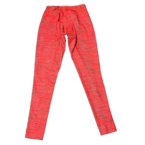 REEBOK Speedwick Leggings Women's Size Small Orange Striped Athletic - Picture 2 of 8
